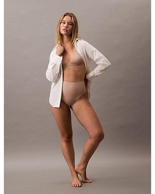 Calvin Klein Brown Shapewear Thong Second Skin Smoothing