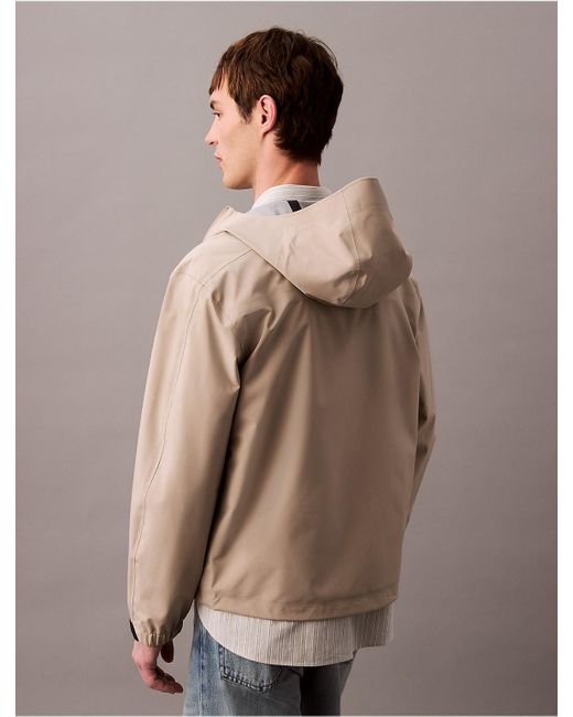 Calvin Klein Gray Tech Shell Hooded Jacket for men