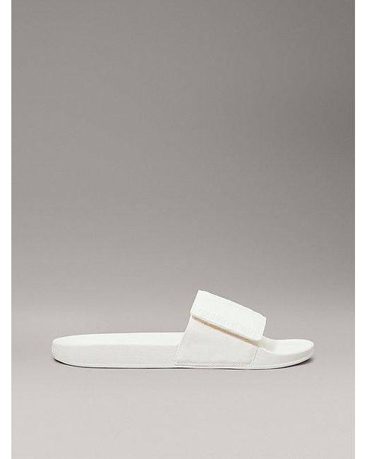 Calvin Klein Canvas Sliders in het Metallic voor heren