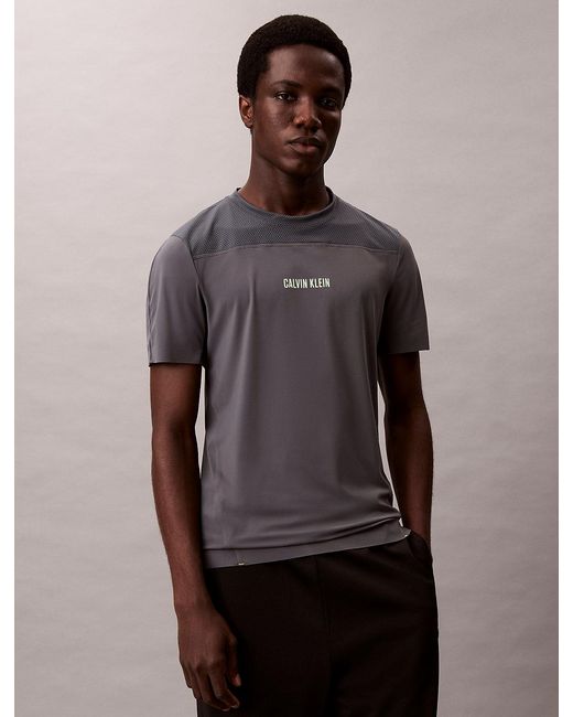 Calvin Klein Brown Quick-Dry Performance Gym T-Shirt for men