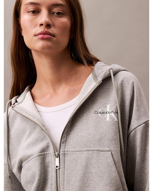 Felpa Con Cappuccio Monologo di Calvin Klein in Brown