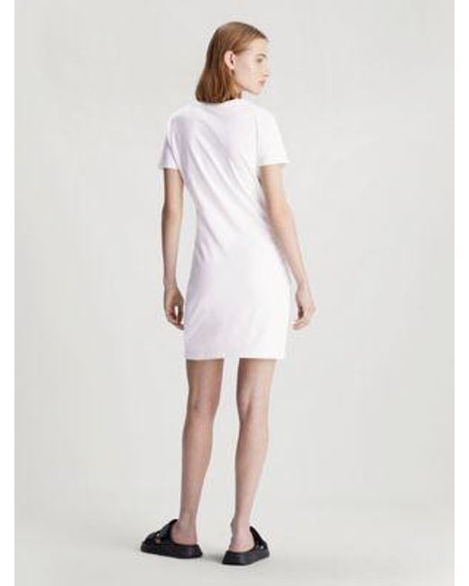 Calvin Klein Monogram T-shirtjurk in het White