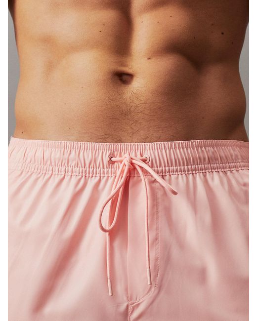Calvin Klein Pink Medium Drawstring Swim Shorts - Ck Steel for men