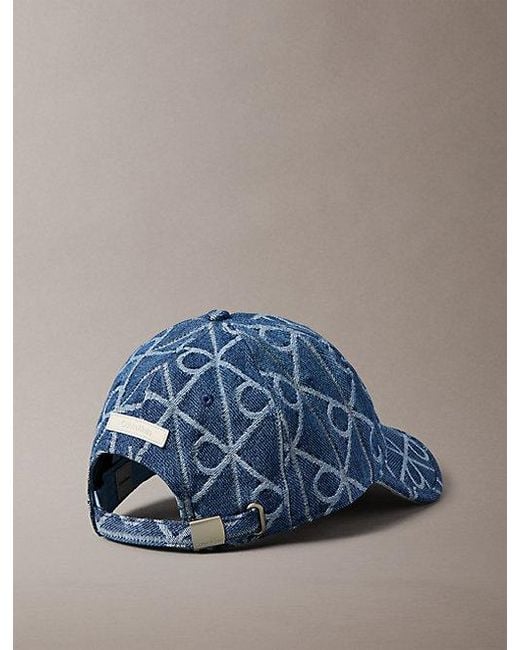 Calvin Klein Blue Denim Logo Jacquard Cap for men