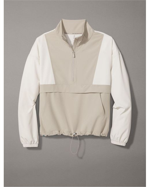 Calvin Klein Brown Performance Colorblock Half Zip Jacket