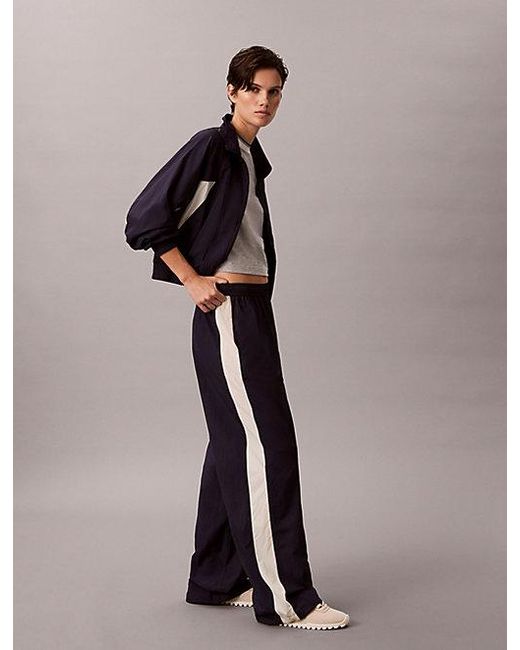 Calvin Klein Blue Jeans Relaxed Nylon Track Pants