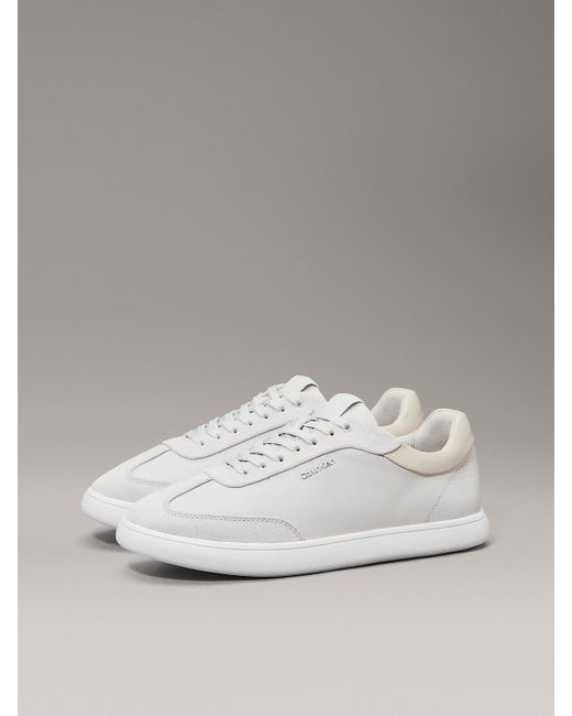 Calvin Klein Metallic Leather Low Profile Trainers