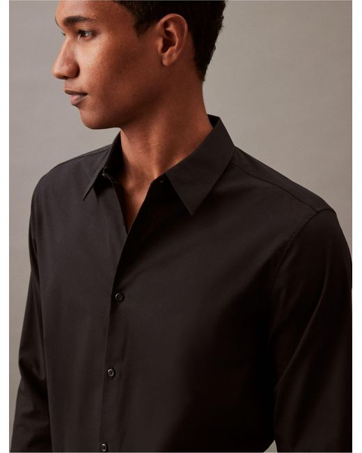 Calvin Klein Brown Solid Tech Slim Fit Button-down Shirt for men