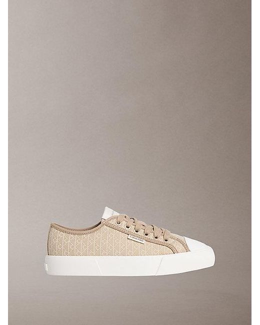 Calvin Klein Natural Ck Luna Emblem Logo Jacquard Trainers