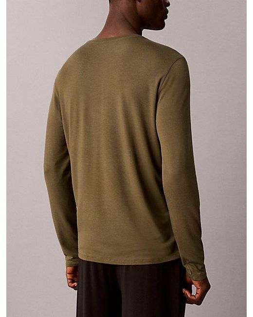 Calvin Klein Multicolor Henley Pyjama Top Ultra Soft Modal for men