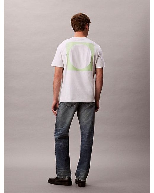 Calvin Klein White Jeans Circle Graphic Relaxed T-Shirt for men