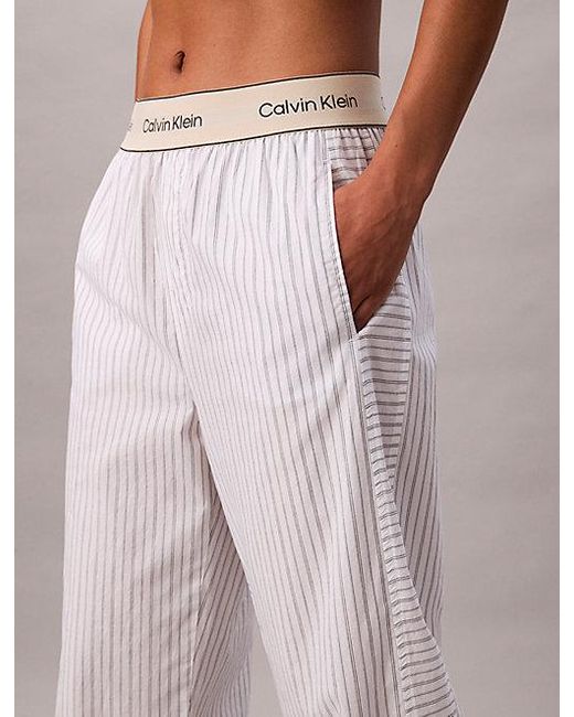 Calvin Klein Pyjamabroek Van Poplinkatoen Met Logo in het Multicolor