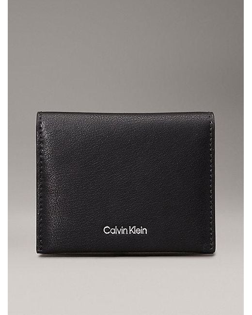 Calvin Klein Black Schmales Rfid-Portemonnaie Aus Leder