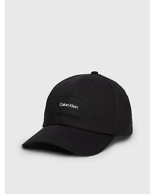 Gorra de sarga de algodón Calvin Klein de hombre de color Black