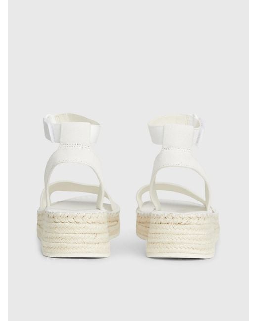 Sandales espadrilles compensées en daim Calvin Klein en coloris Natural