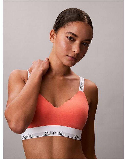 Calvin Klein Orange Icon Cotton Modal Lightly Lined Bralette