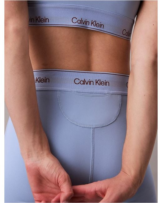 Calvin Klein Blue Quick-Dry High-Rise 7/8 Gym Leggings