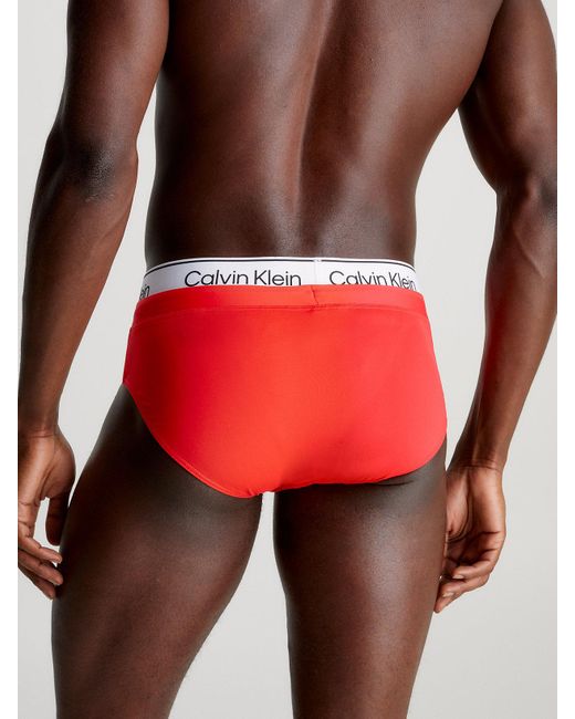 Calvin Klein Red Swim Briefs - Ck Meta Legacy for men