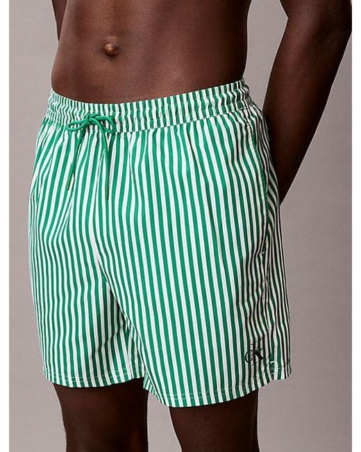 Calvin Klein Brown Medium Drawstring Swim Shorts Ck Monogram for men