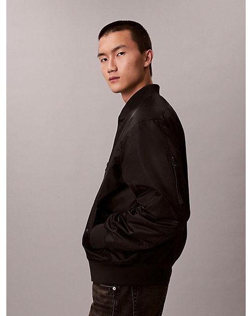 Calvin Klein Nylon Bomberjack in het Black voor heren