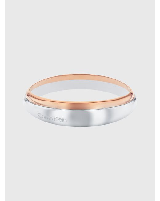 Calvin Klein White Hinged Bracelet