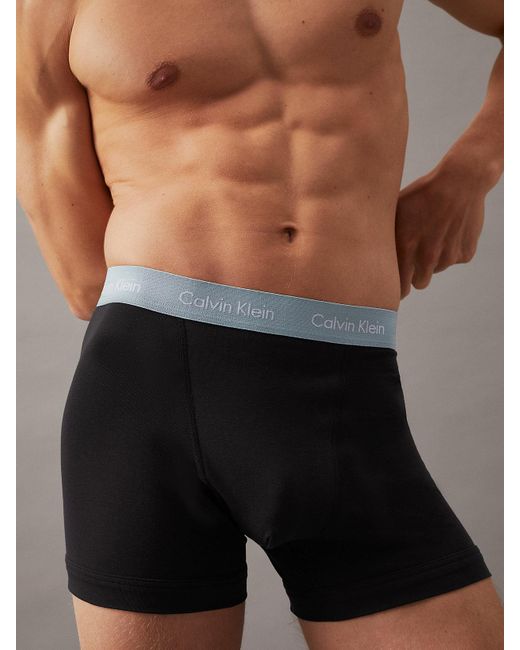 Calvin Klein Gray 3 Pack Trunks - Cotton Stretch for men