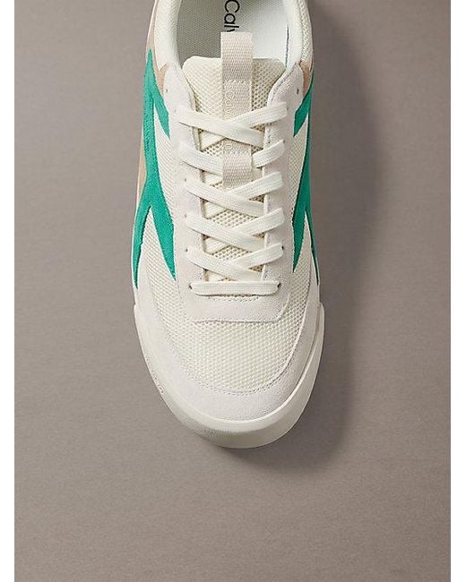 Calvin Klein Metallic Ck Kay Suede Runner Trainers for men
