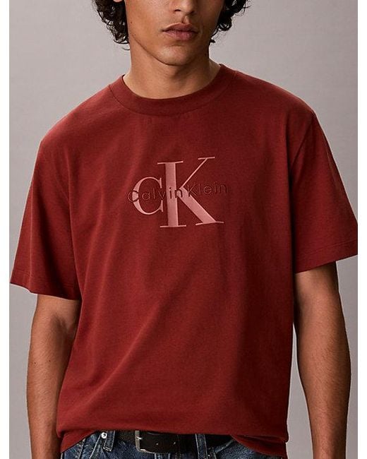 Calvin Klein Red Monologo T-Shirt for men