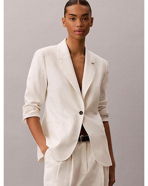 Calvin Klein Natural Linen Blend Blazer