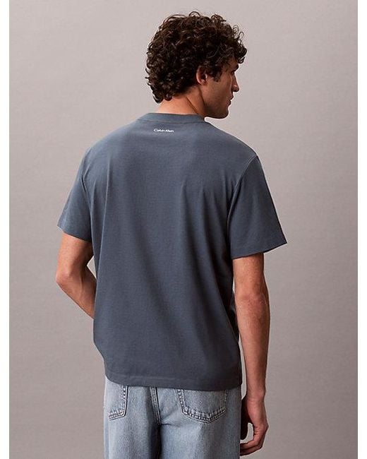 Calvin Klein Blue Jeans Relaxed Logo T-Shirt for men
