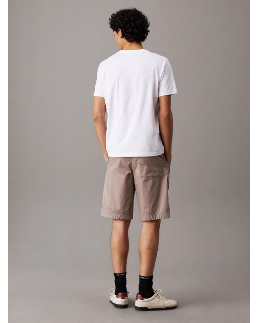 Short Pull-Up Extensible En Popeline Calvin Klein pour homme en coloris Natural
