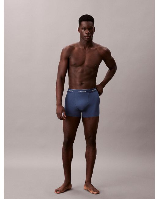 Calvin Klein Blue 3 Pack Relaxed Dart Trunks for men