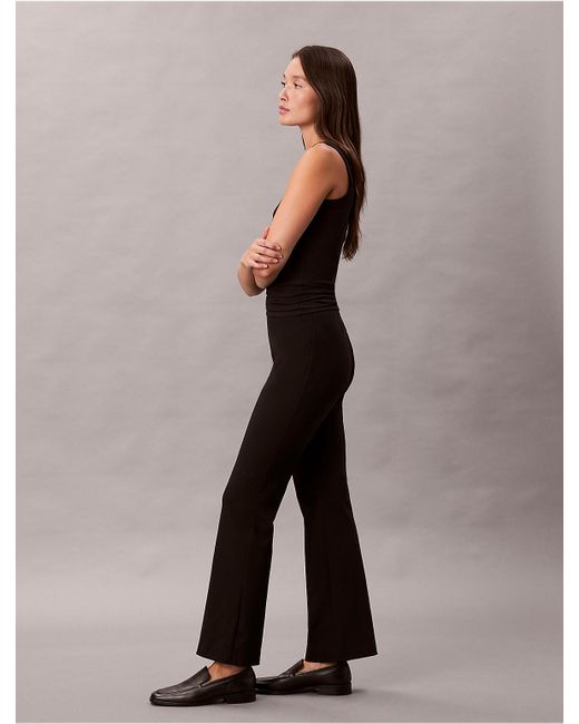 Calvin Klein Black Ponte Slim Flared Pants