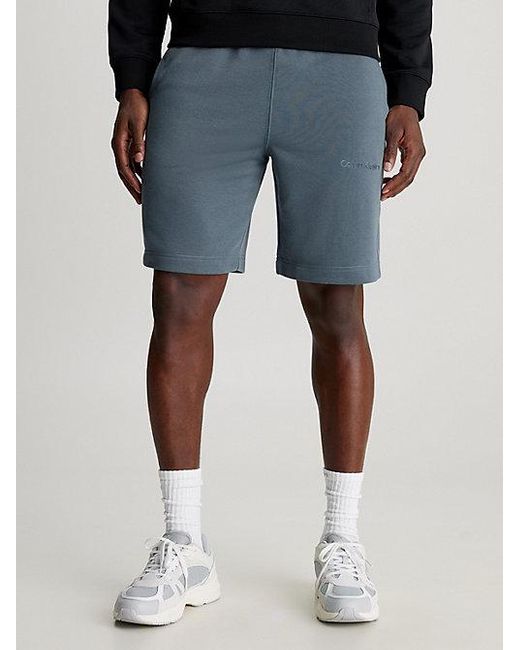 Calvin Klein French Terry Gym Shorts in het Blue voor heren