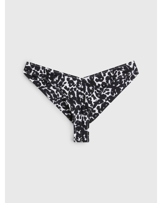 Calvin Klein Black Brazilian Bikini Bottoms - Ck Leopard