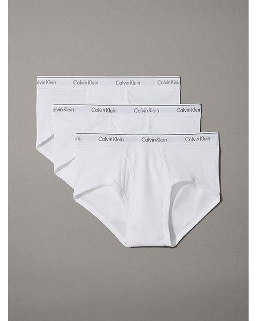 Calvin Klein Katoenen Klassieke 3-Pack Slips in het Gray voor heren