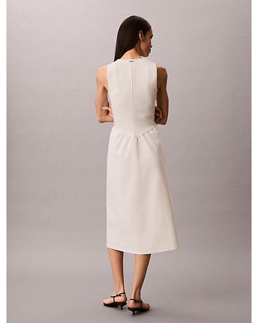 Calvin Klein Natural Fit And Flare Sleeveless Midi Dress