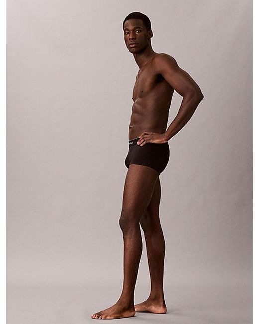 Calvin Klein Black 7 Pack Low Rise Trunks for men