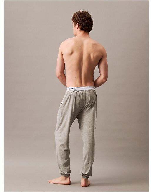 Calvin Klein Gray Icon Cotton Stretch Sleep Joggers for men