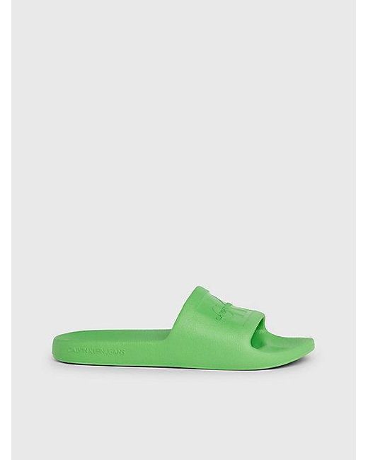 Calvin Klein Green Slippers mit Struktur