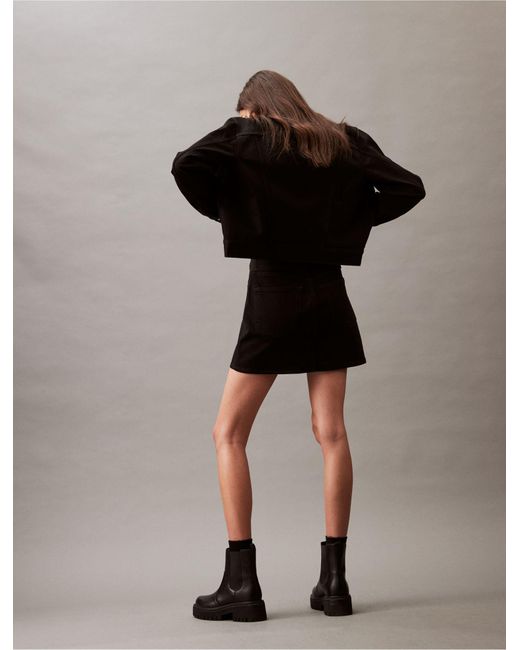 Calvin Klein Black Denim Mini Skirt