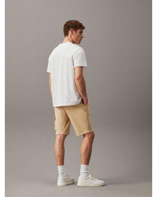 Shorts de chándal cargo de felpa Calvin Klein de hombre de color Natural