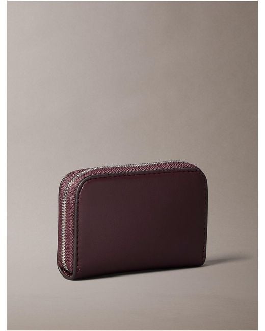 Calvin Klein Brown Bold Monogram Medium Zip Wallet