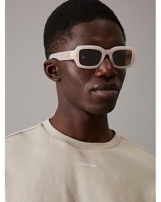 Calvin Klein Natural Modified Rectangle Sunglasses