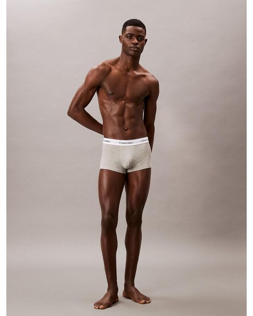 Calvin Klein White 3 Pack Low Rise Trunks for men
