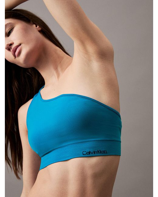 Haut de bikini asymétrique - CK Meta Essentials Calvin Klein en coloris Blue