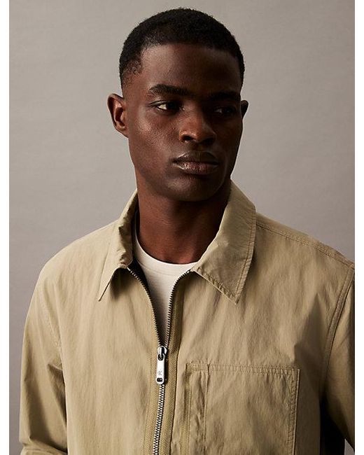 Calvin Klein Relaxed Overhemdjack Van Katoen-Nylon in het Blue voor heren