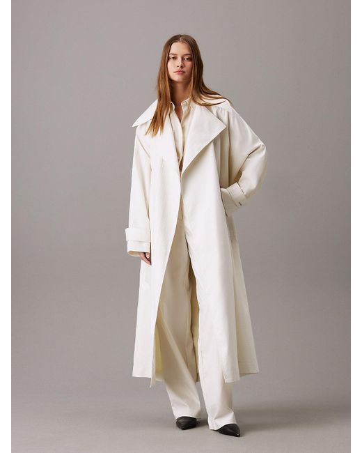 Trench Oversize Calvin Klein en coloris Blanc Lyst