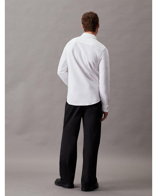 Chemise slim en jersey lisse Calvin Klein pour homme en coloris Gray