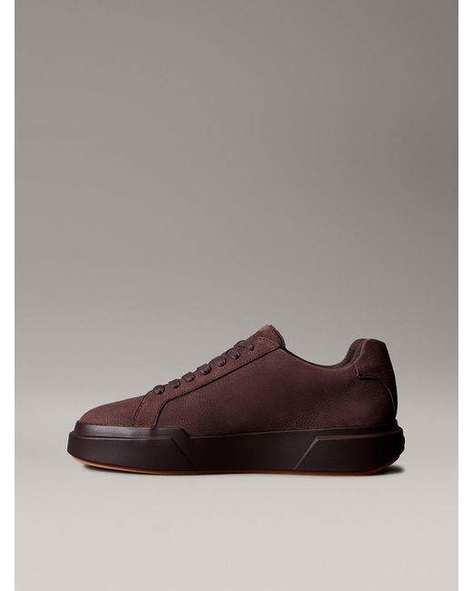 Calvin Klein Brown Leather Warm Durable Traction Trainers for men